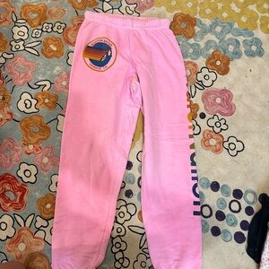 aviator nation, pink sweatpants size extra small